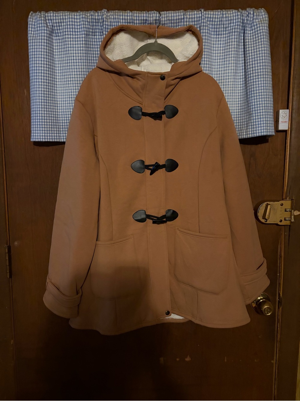 Khaki Women's Toggle Hooded Coat